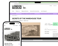 Screenshots of London Museum website and ticket booking page